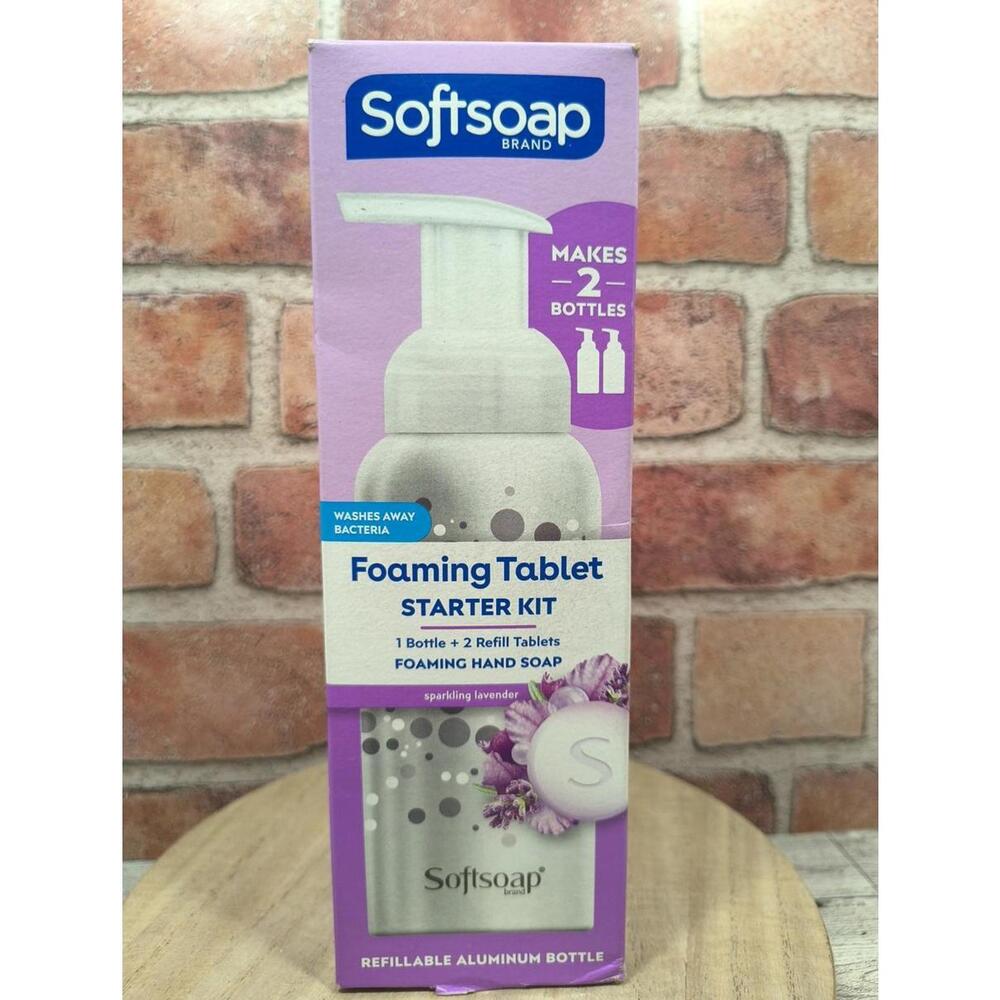 Softsoap Foaming Tablet Hand Soap Starter Kit Sparkling Lavender Makes 2 Bottles